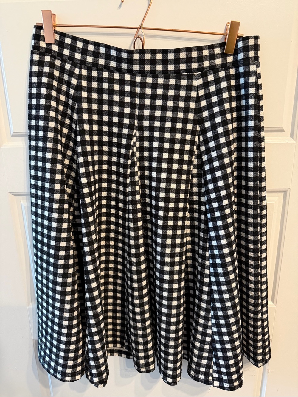 Black + White Gingham A-line Skirt